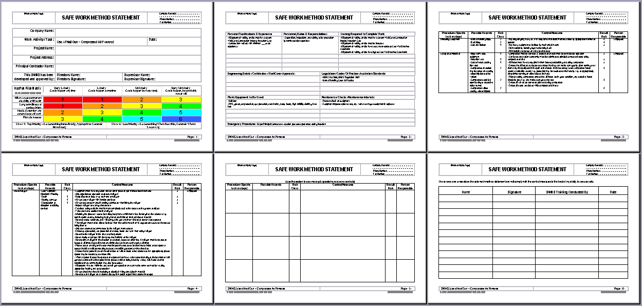 OHS Documents Australia Use of Nail Gun Compressed Air Powered
