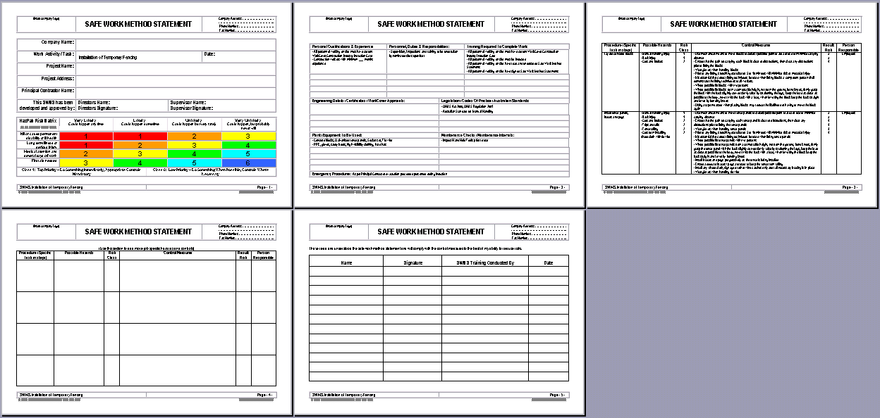 Safe Work Method Statement For Fencing Free Fencing Swms Vrogue