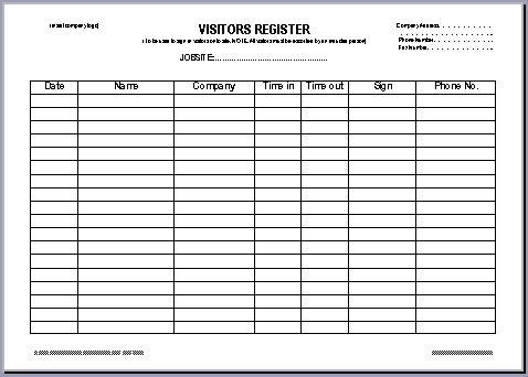 visitors register book template ohs documents australia induction and personnel visitors register book template ohs documents australia induction and personnel