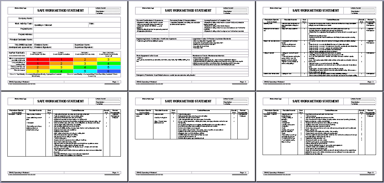 Safe work method statement carpentry